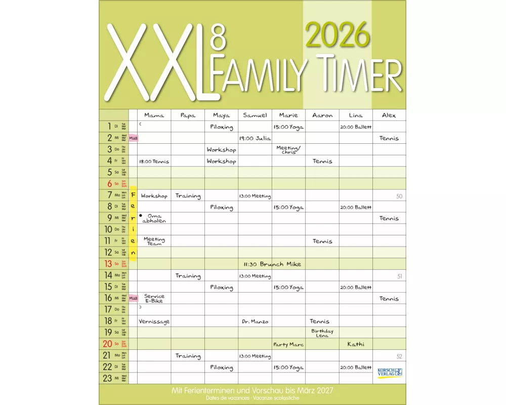 XXL Family Timer 8 2026