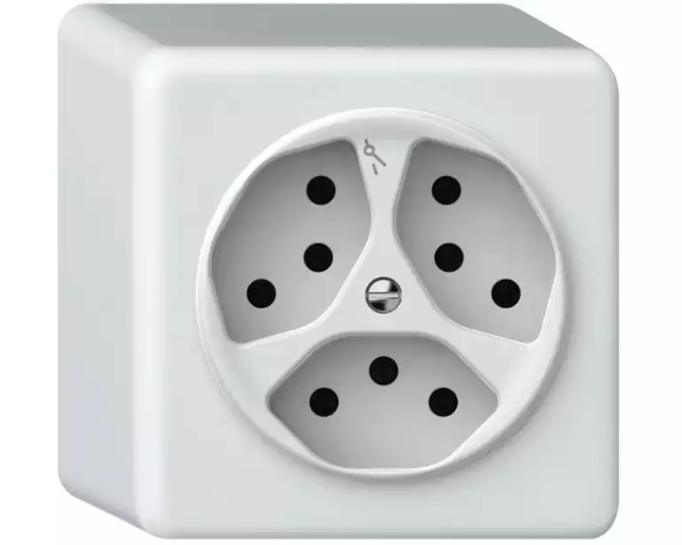 Hager Steckdose ORIGIN AP-Steckdose 3xT13 QuickConnect ws