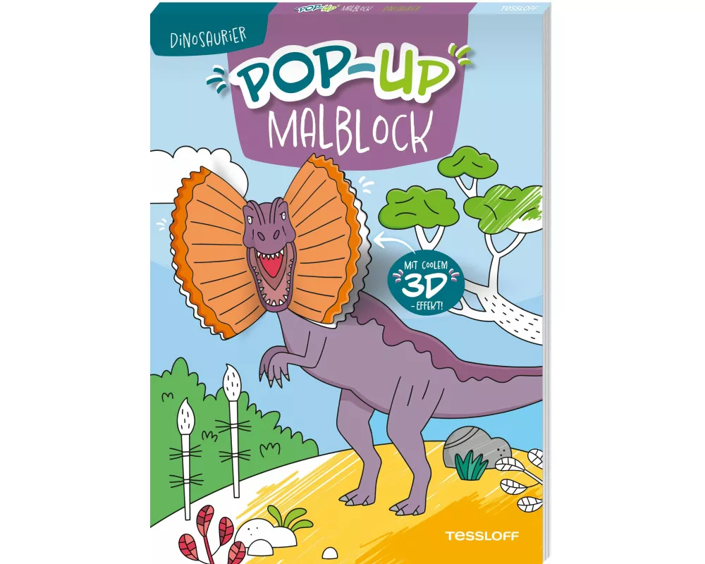 Pop-up Malblock. Dinosaurier
