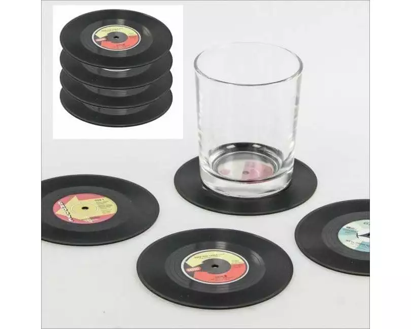 Getränkeuntersetzer Schallplatte, 4er Set