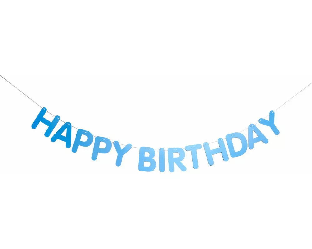 Girlande Happy Birthday, Blau FSC MIX, 5m