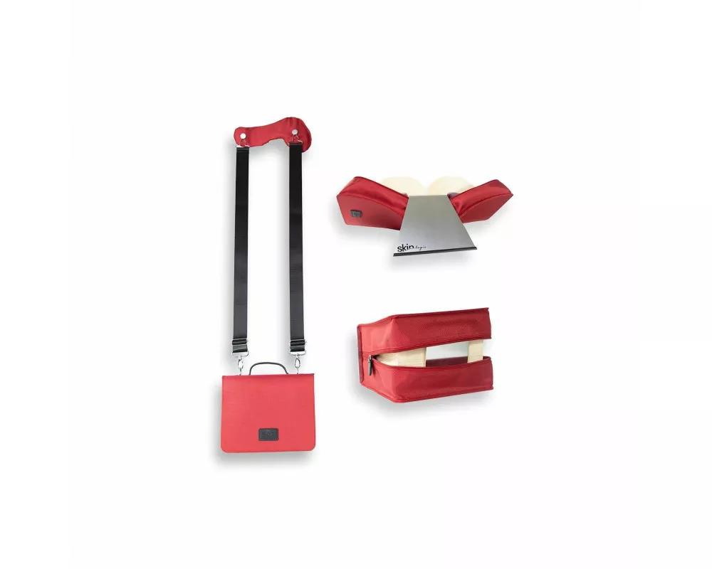 HabersackSKIN Tasche BASIC Gr. XL in Rubin-Rot mit Tragegurt & Buchstütze