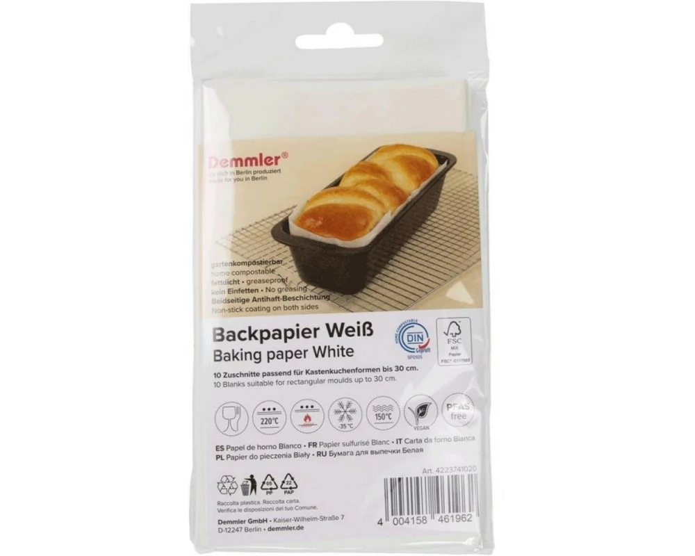 Demmler Backpapier Kastenkuchenuchenform 10 Stück