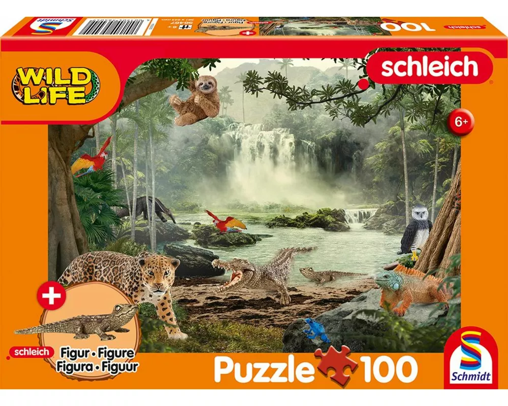 Wild Life, Im Regenwald, 100 Teile, mit Add-on (eine Original Figur Krokodiljunges)