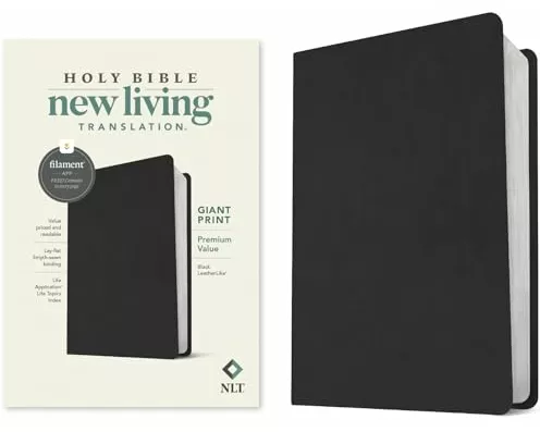 NLT Giant Print Premium Value Bible, Filament Enabled (Leatherlike, Black)