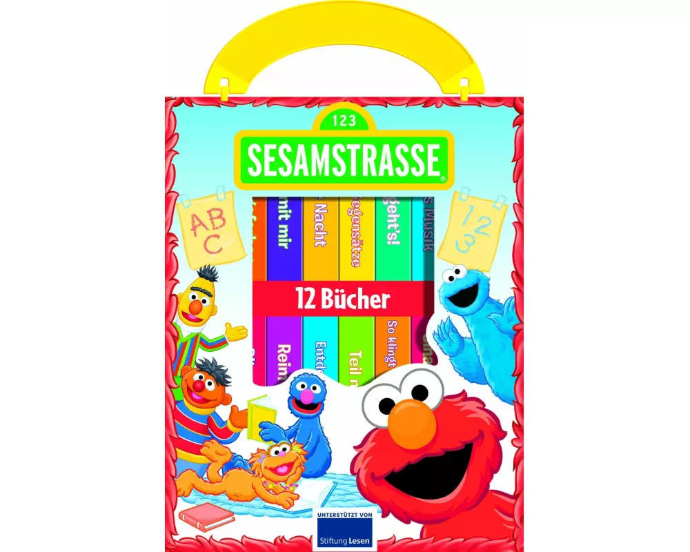 Sesamstraße - Meine erste Bibliothek - Bücherbox mit 12 Pappbilderbüchern