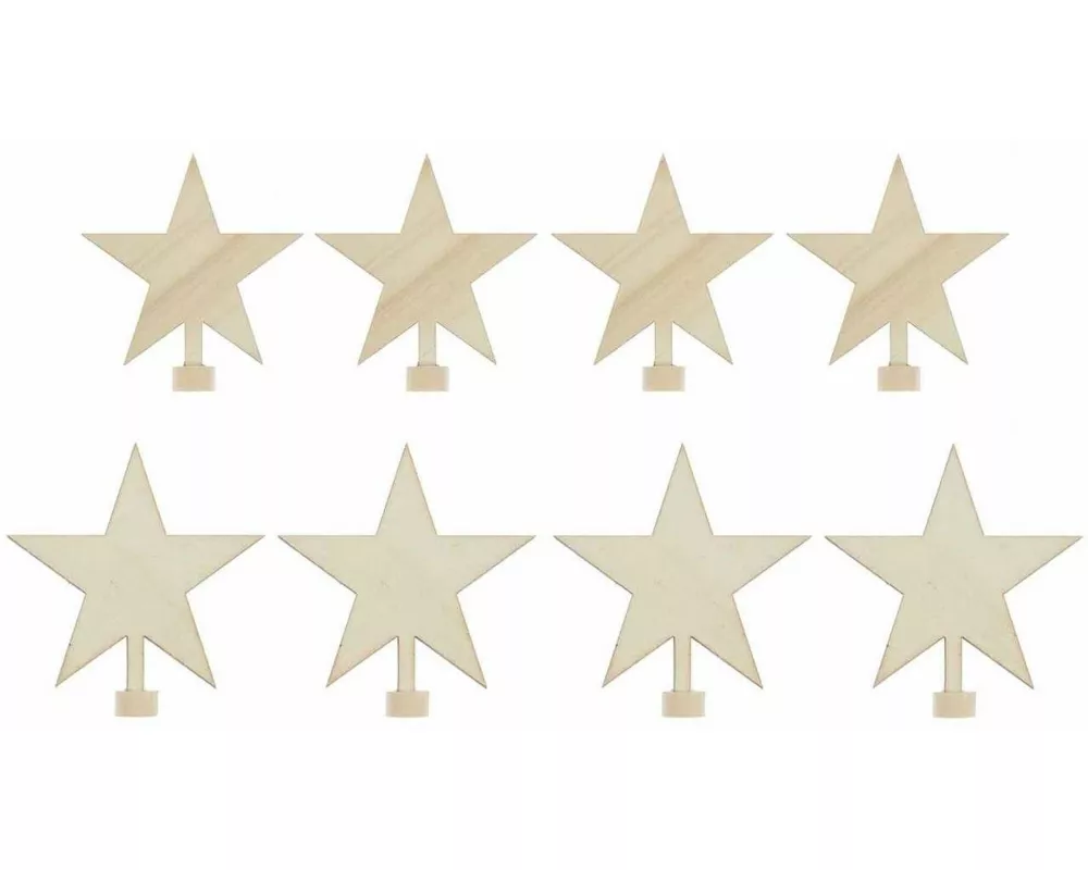 Holzfiguren für Adventskranz, Stern natur