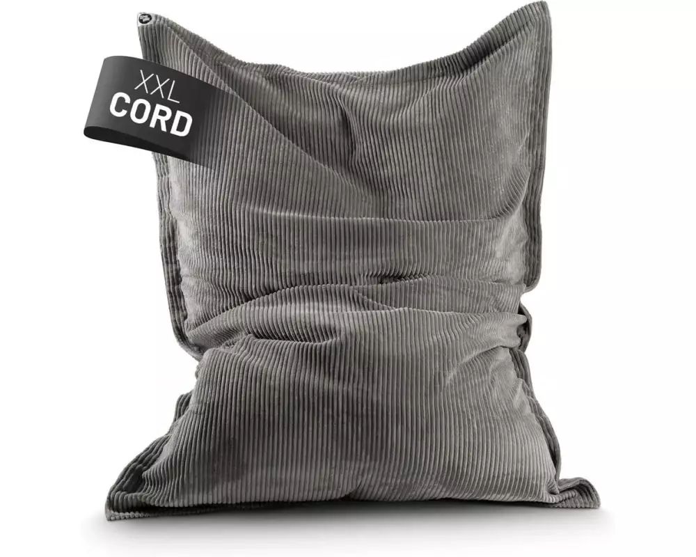 Lumaland Sitzsack Cord Grau, 380 l