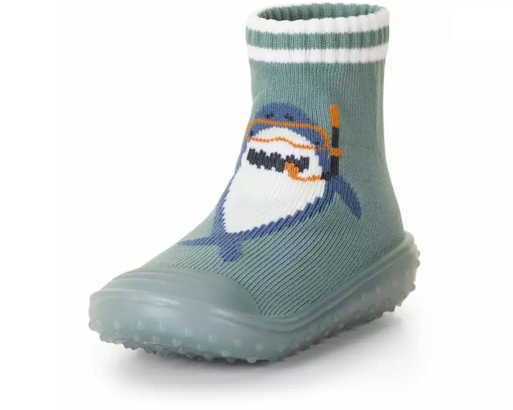 Sterntaler Antirutsch-Socken Adventure Hai Dunkelgrün Gr. 21/22