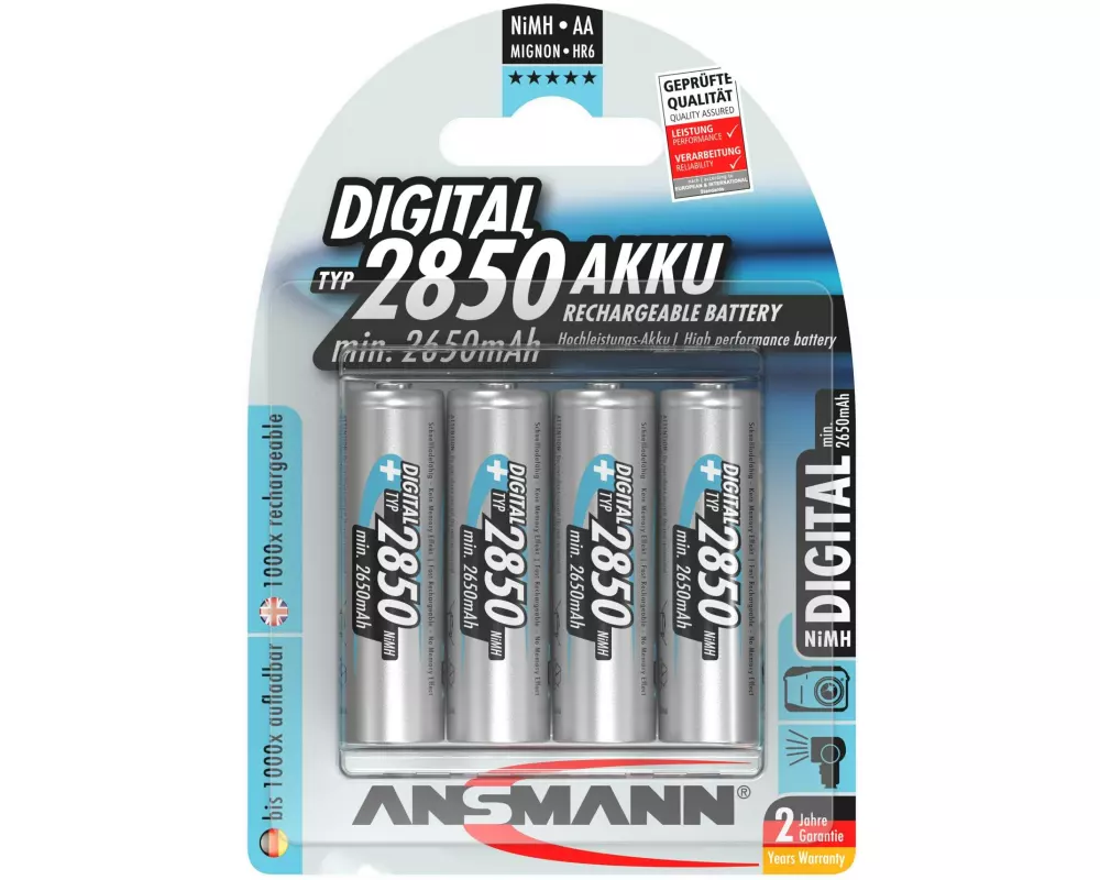 Ansmann Akku Digital Typ 2850 NiMH AA 2850 mAh, 4 Stück