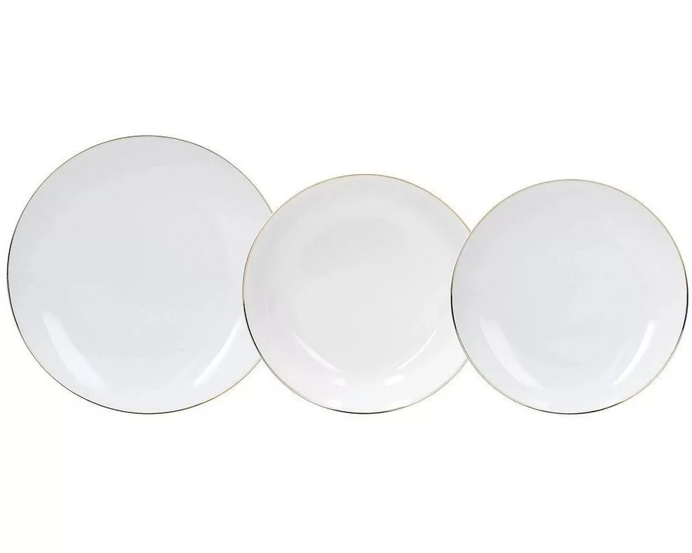 Tognana Speise-Service Filo Oro 18-teilig, Weiss/Gold