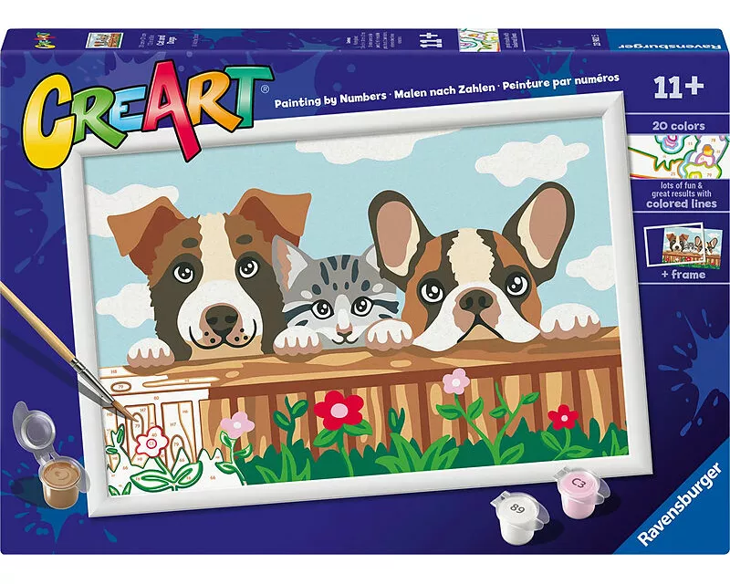 CreArt - Malen nach Zahlen - Cat and Dogs