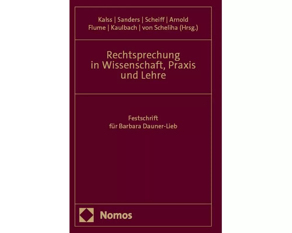 Rechtsprechung in Wissenschaft, Praxis und Lehre