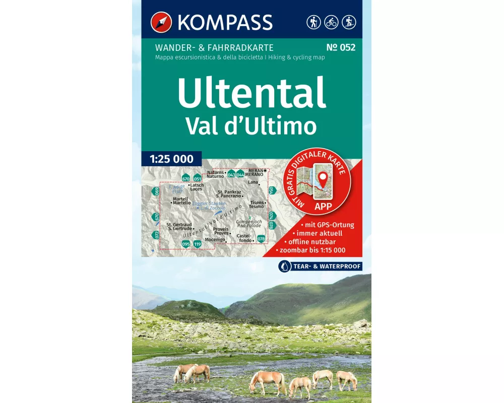 KOMPASS Wanderkarte 052 Ultental / Val d'Ultimo 1:25.000