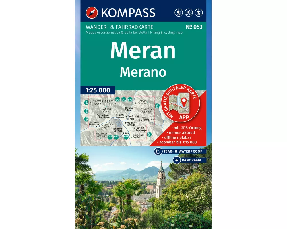 KOMPASS Wanderkarte 053 Meran / Merano 1:25.000