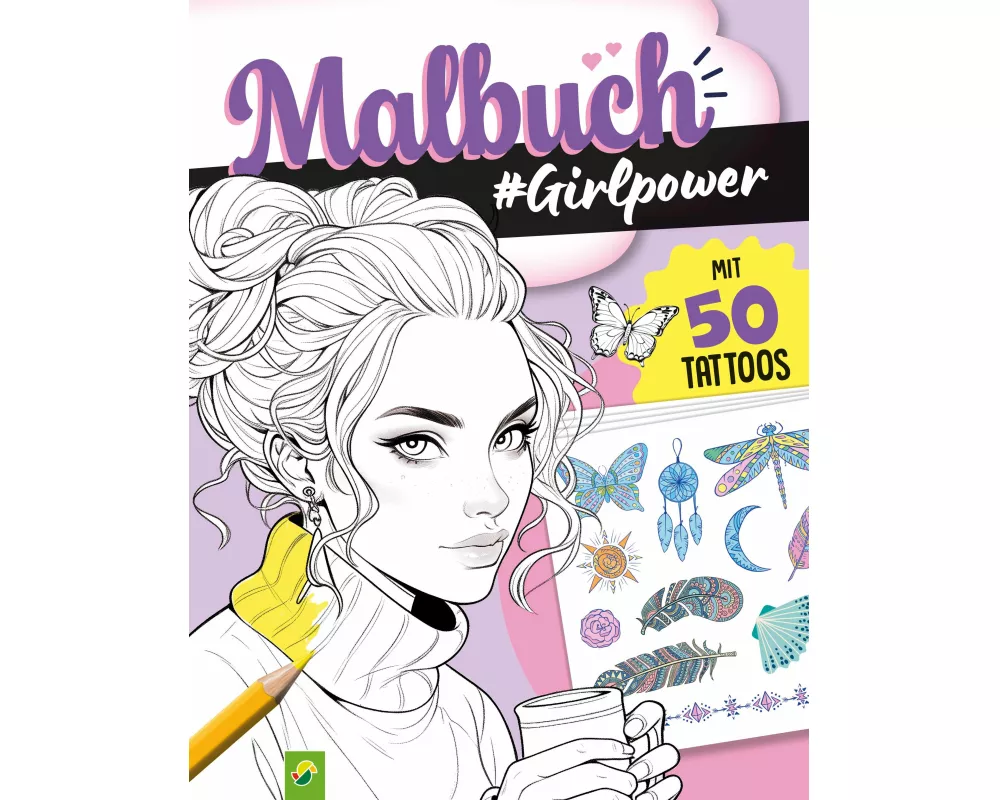 Malbuch Girlpower mit 50 Tattoos