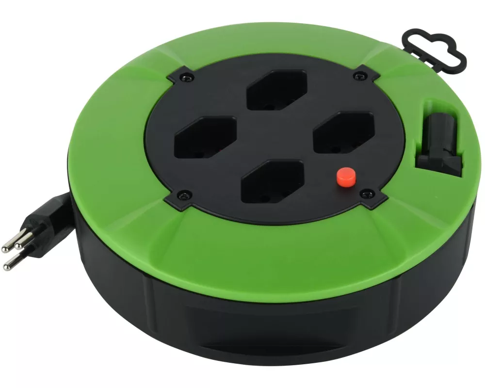 Schönenberger Kabelbox 7m 7m Kabel, 4xT13, grün/schwarz