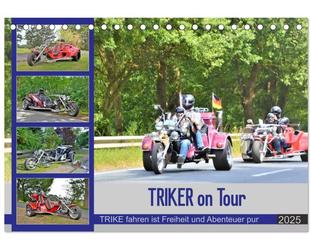TRIKER on Tour (Tischkalender 2025 DIN A5 quer), CALVENDO Monatskalender