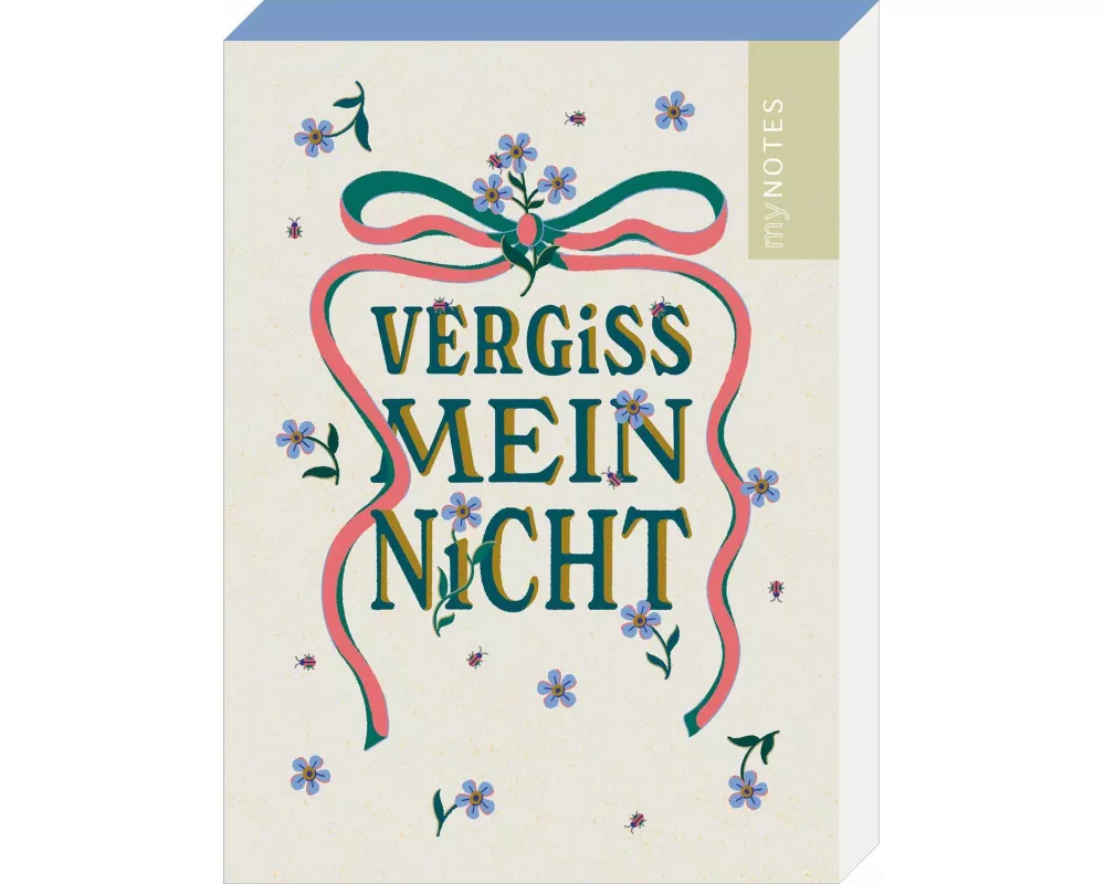 myNOTES Papeterie: Notizblock Cottage Style: Vergissmeinnicht