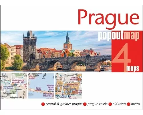 Prague PopOut Map - pocket size, pop up map of Prague city centre