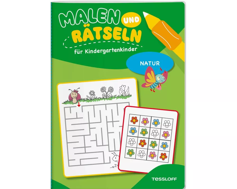 Malen und Rätseln für Kindergartenkinder. Natur