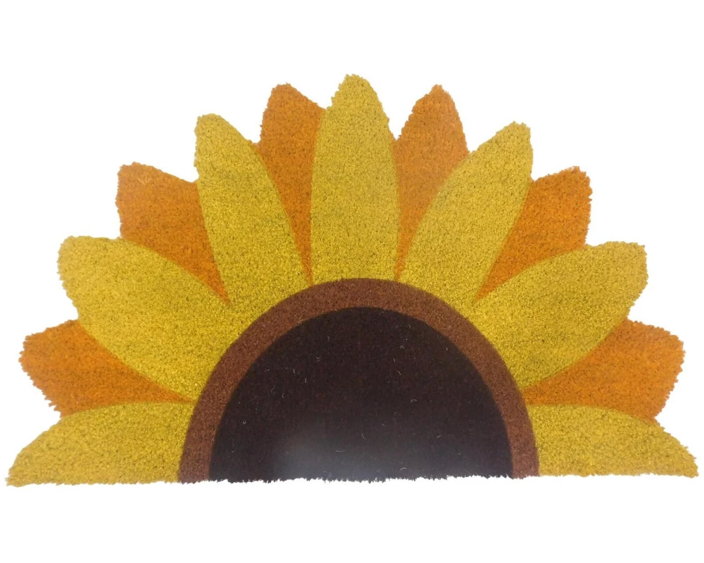 relaxdays Fussmatte Sonnenblume 80 x 50 cm Gelb