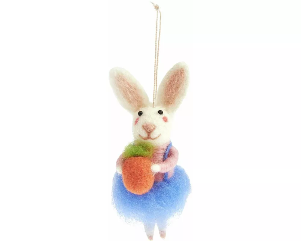 Aufhänger Filz-Hase mit Möhre, 14 x 5 x 6,5cm