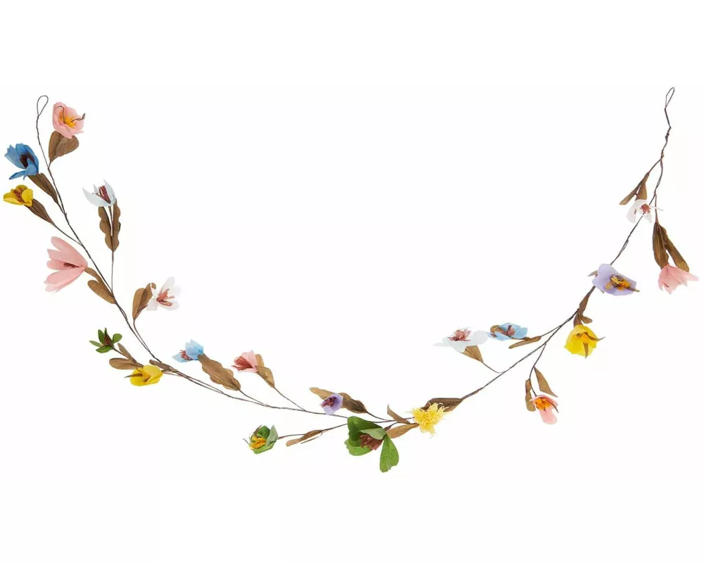 Blütengirlande, Bunt, Papier, 130cm