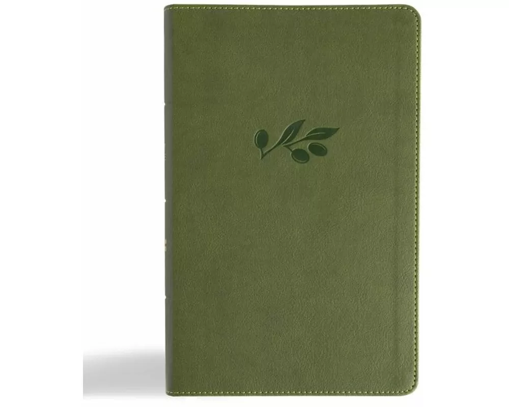 CSB Single-Column Personal Size Reference Bible, Olive Leathertouch