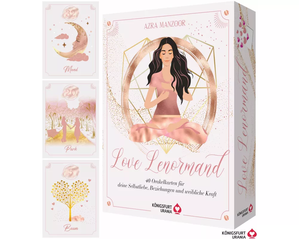 Love Lenormand - 40 Orakelkarten für deine Selbstliebe, Beziehung, weibliche Kraft
