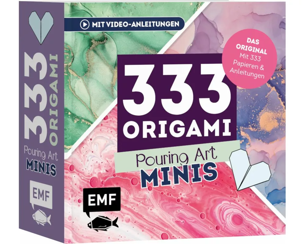 333 Origami Minis – Pouring Art – Dein dekorativer Wendeblock zum kreativen Falten & Notieren