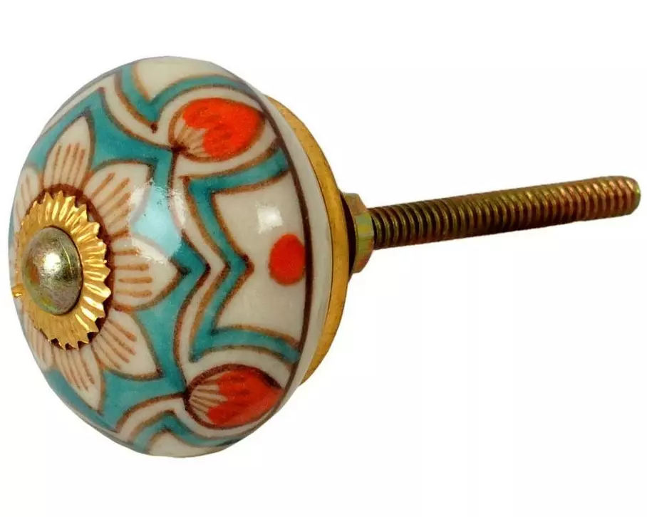 Tranquillo Möbelgriff handgemacht, Ø 4 cm, Mehrfarbig/Gold