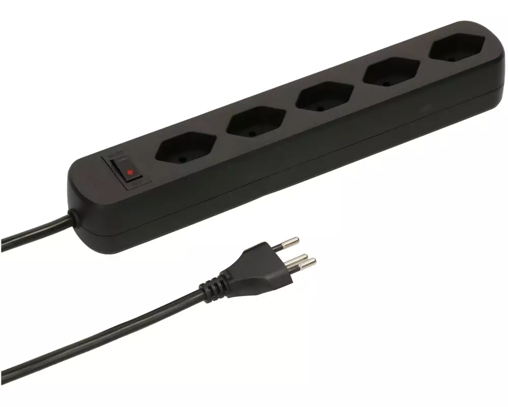 Max Hauri Steckdosenleiste Basic-Line 5xT13, 1.5 Meter