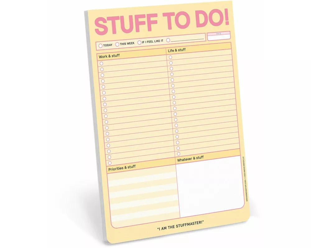 Stuff To Do! Big & Sticky Notepad - Sticky To-Do List Pad (40 Sheets, 9.75 x 7-inches)