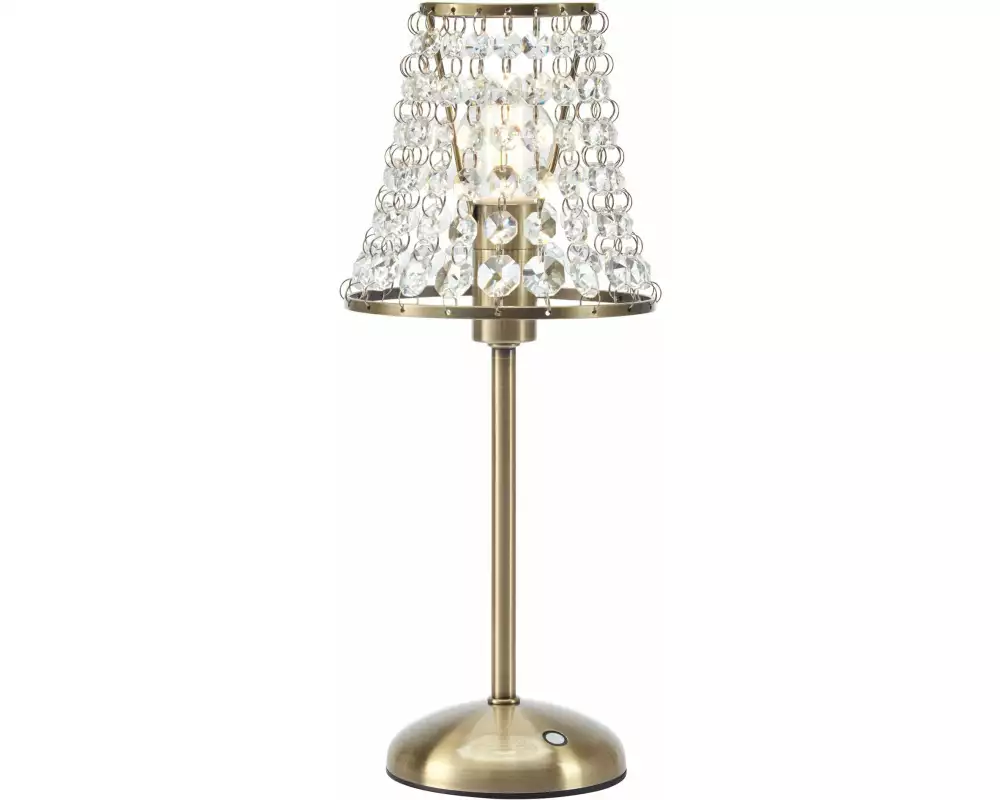 Markslöjd Tischleuchte LIORA Antikmessing Crystal kabellos