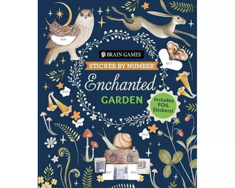 Brain Games - Sticker by Number: Enchanted Garden (24 Images to Sticker)