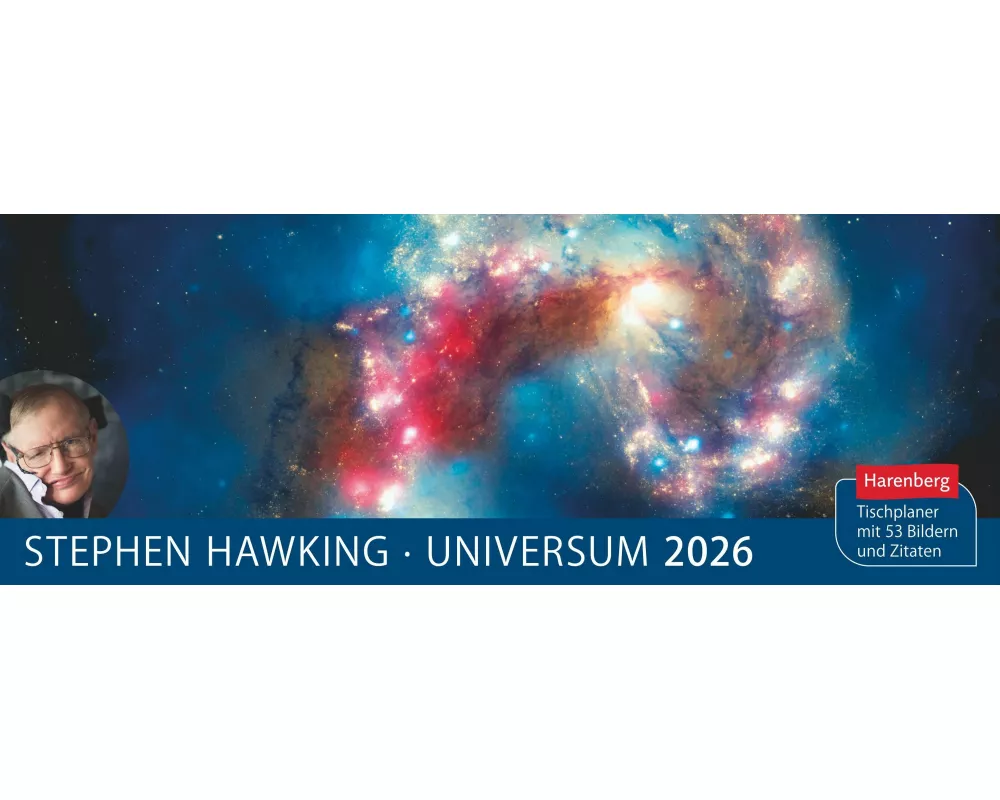 Stephen Hawking Universum Premium-Tischplaner 2026 - Wochenkalender mit 53 Bildern und Zitaten