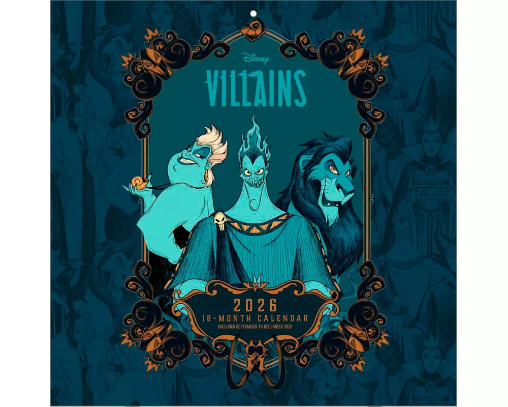 Pyramid - DISNEY VILLAINS 2026 – Broschürenkalender 30×30 cm (aufgeklappt 30×60 cm) mit 12 Motiven von Maleficent, Ursula, Scar & Cruella, Wandkalende