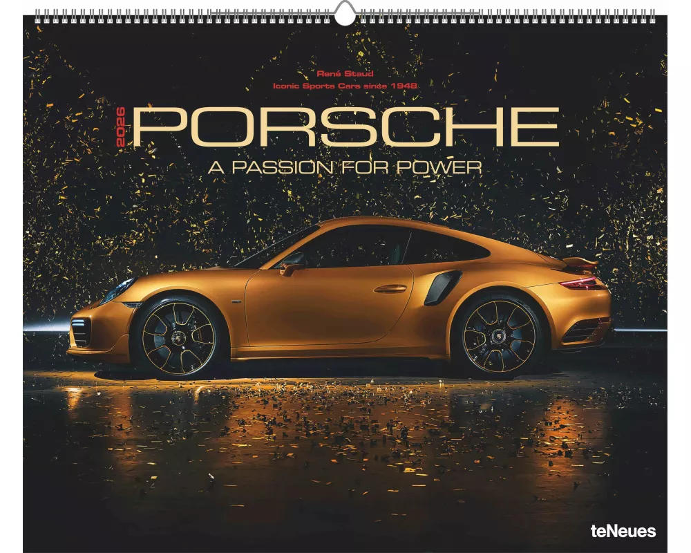 teNeues - Porsche – A Passion for Power 2026 | Großformatiger Wandkalender 60x50 cm mit Fotografien von René Staud für Porsche-Fans & Sportwagenliebha