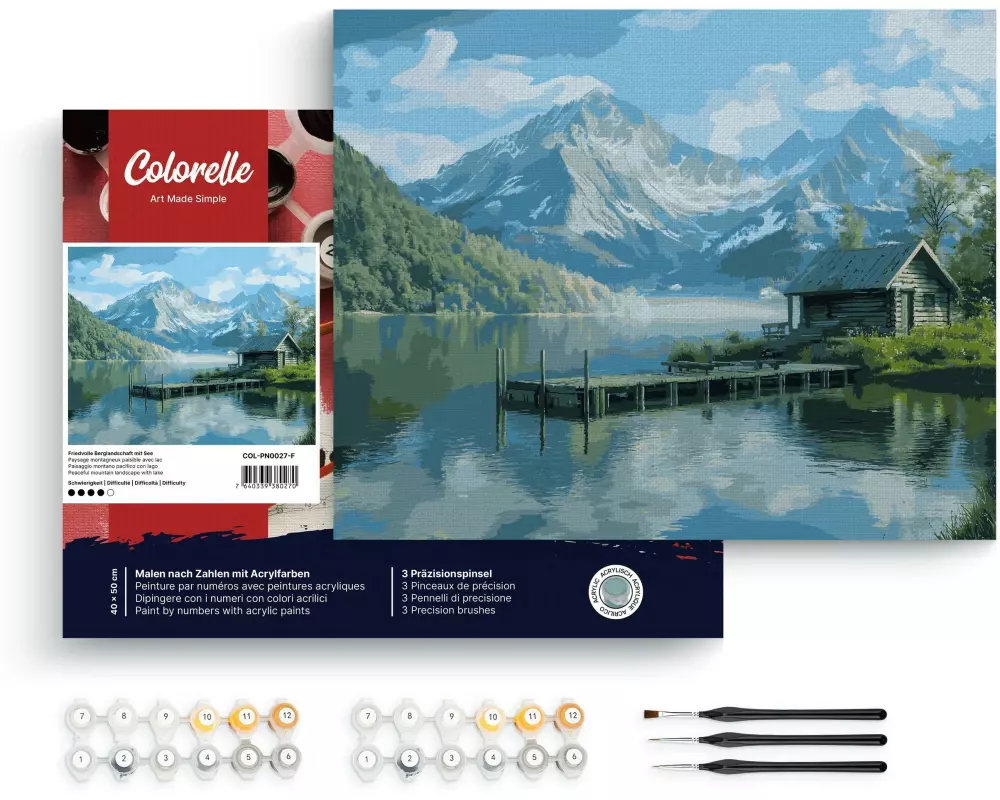 Colorelle Malen nach Zahlen Friedvolle Berglandschaft mit See