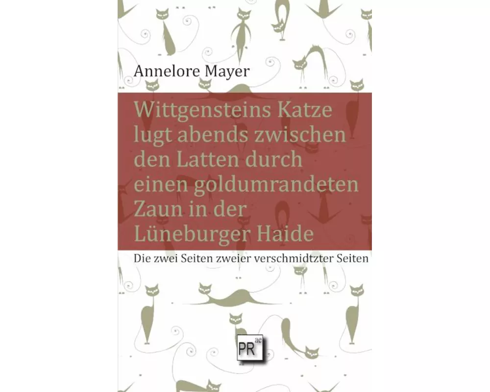 Wittgensteins Katze lugt abends zwischen den Latten durch einen goldumrandeten Zaun in der Lüneburger Haide