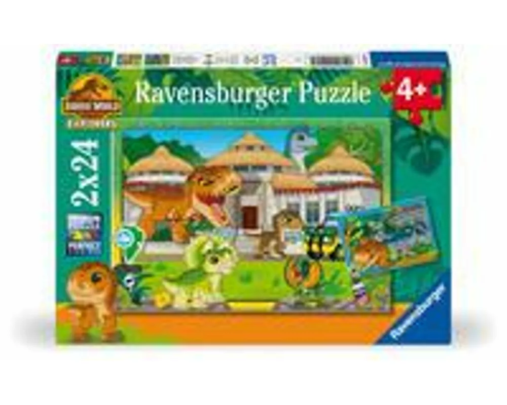 Kinderpuzzle 2x24 Teile - Jurassic Park - Leben in der Wildnis