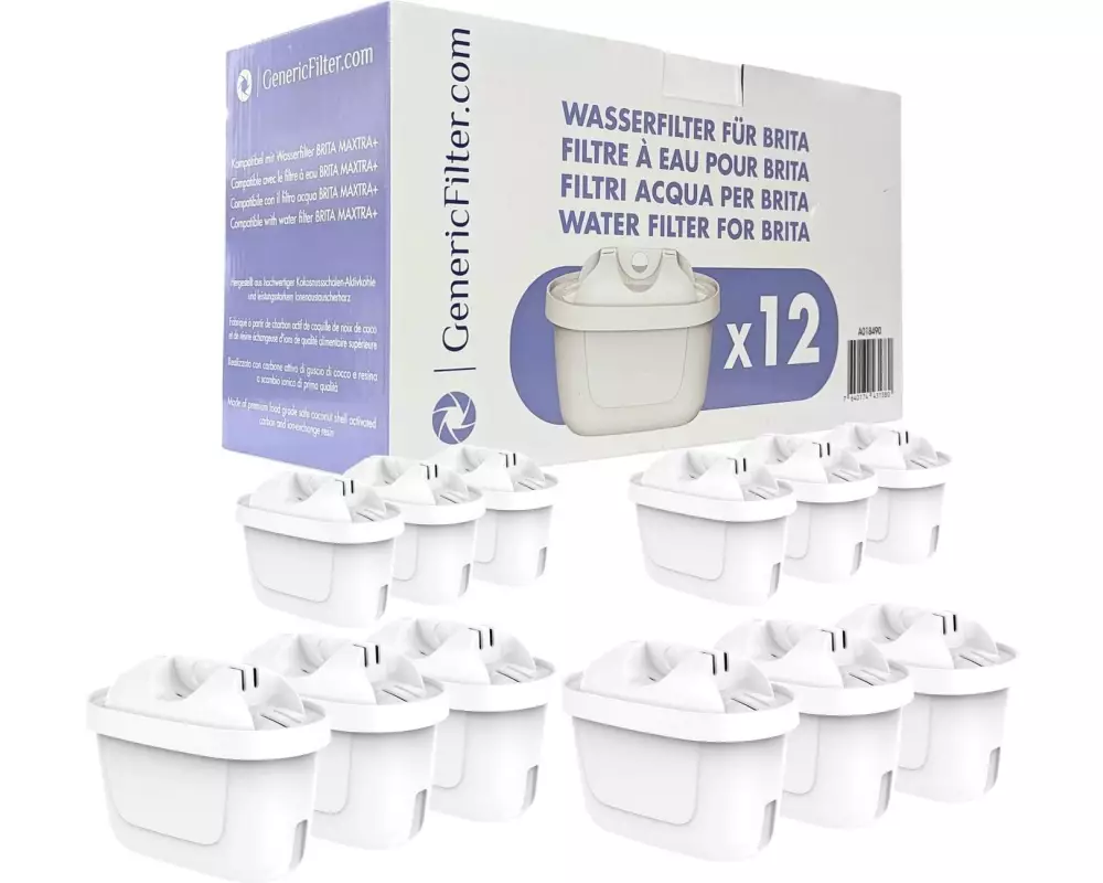 GenericFilter Wasserfilterkartuschen für Brita Maxtra+ 12 Stück