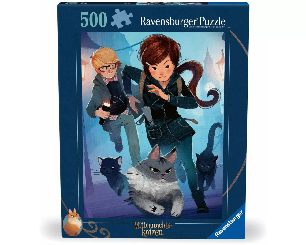 Ravensburger Puzzle 12000360 - Auf der Suche nach Königin Quinn - 500 Teile Mitternachtskatzen Puzzle für Erwachsene und Kinder ab 12 Jahren