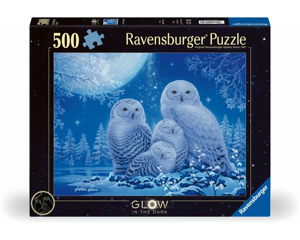 Erwachsenenpuzzle 500 Teile - Eulen im Mondschein