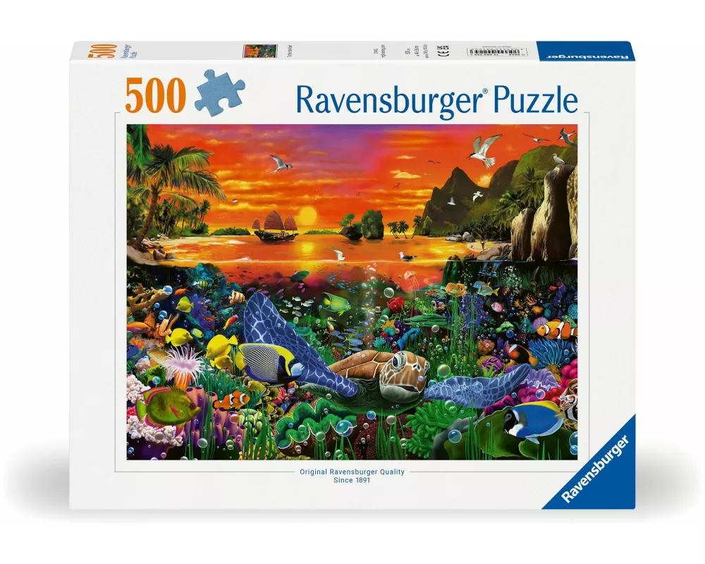 Erwachsenenpuzzle 500 Teile - Schildkröte im Riff