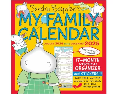 Sandra Boynton's My Family Calendar 17-Month 2024-2025 Family Wall Calendar