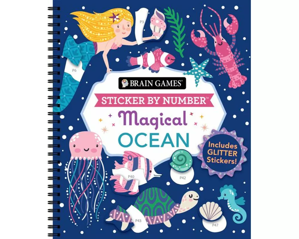 Brain Games - Sticker by Number: Magical Ocean (20 Images to Sticker)