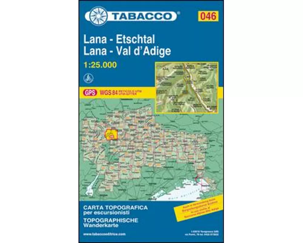 Tabacco Wandern 1 : 25 000 Lana Etschtal