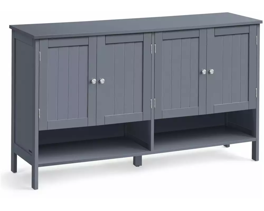 VASAGLE Schuhschrank Landhausstil 120 x 70 cm, Grau